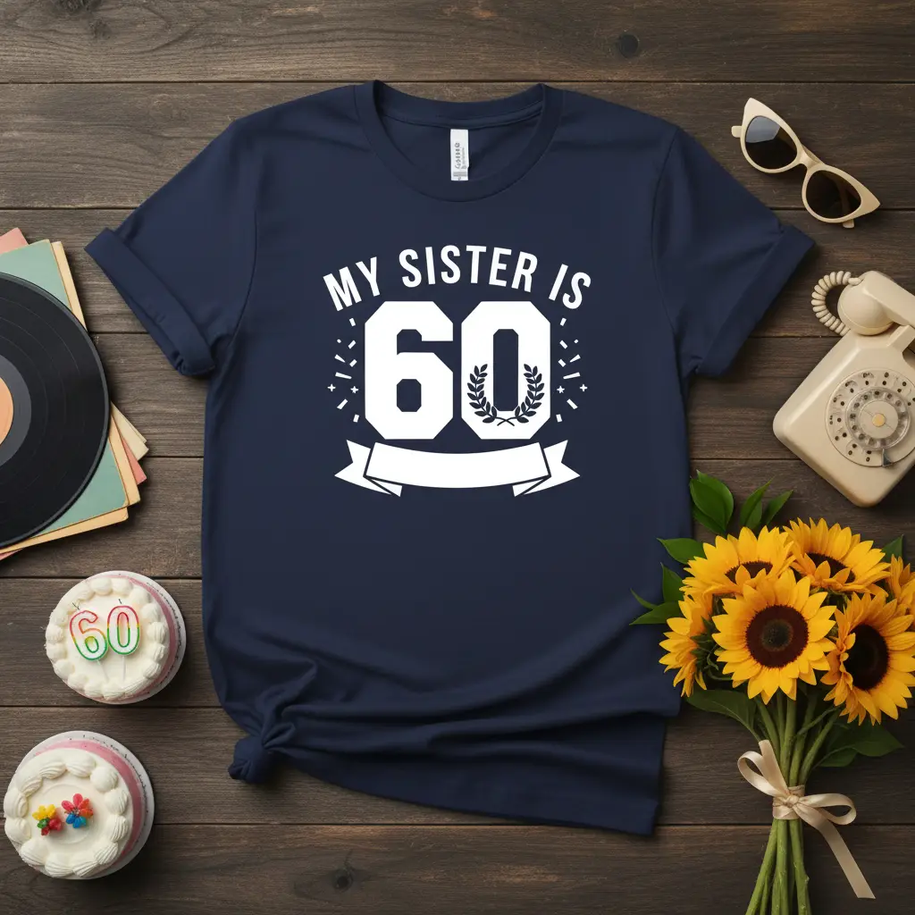 My Sister Is 60 Birthday T-Shirt Celebration Gift for Her