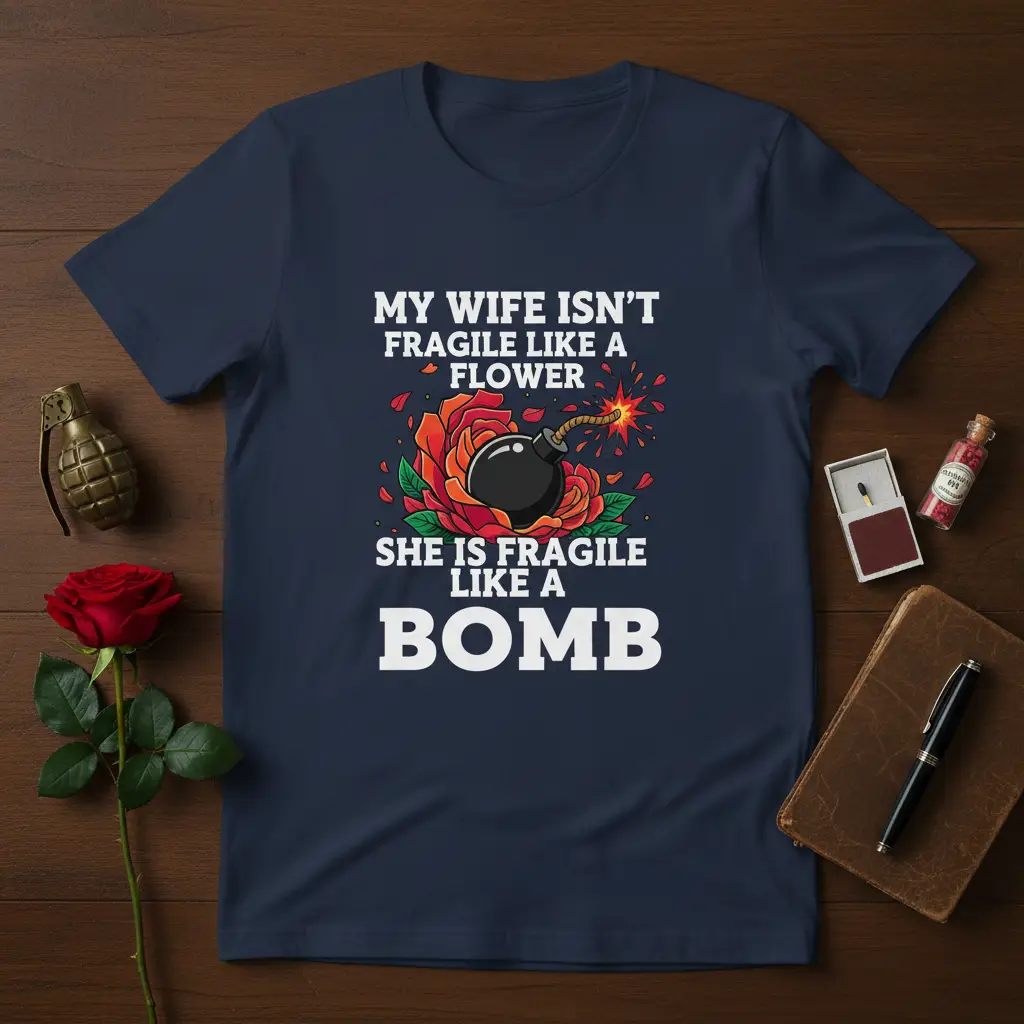 My Wife Isn’t Fragile Like a Flower She Is Fragile Like a Bomb T-Shirt