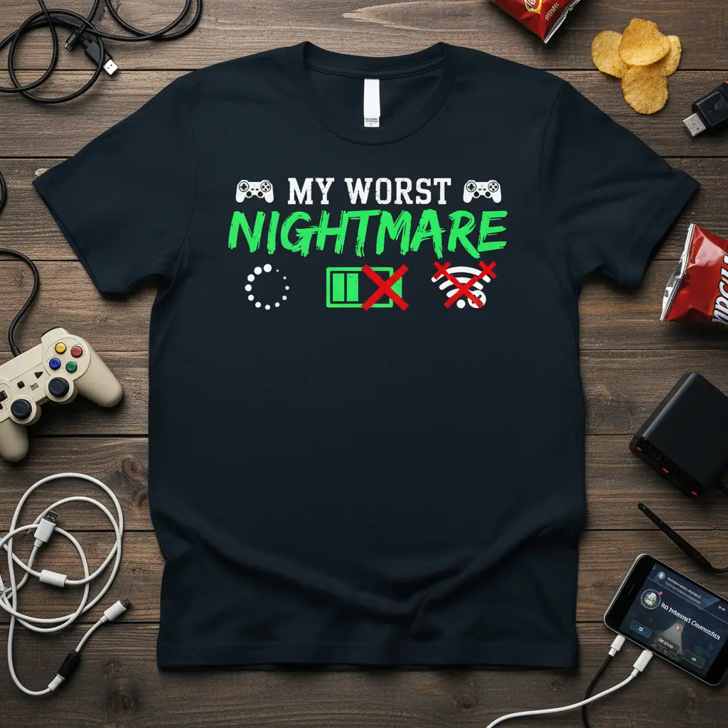 My Worst Nightmare Gamer T-Shirt Funny Gaming Gift