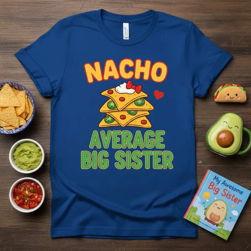 Nacho Average Big Sister T-Shirt Funny Sibling Gift