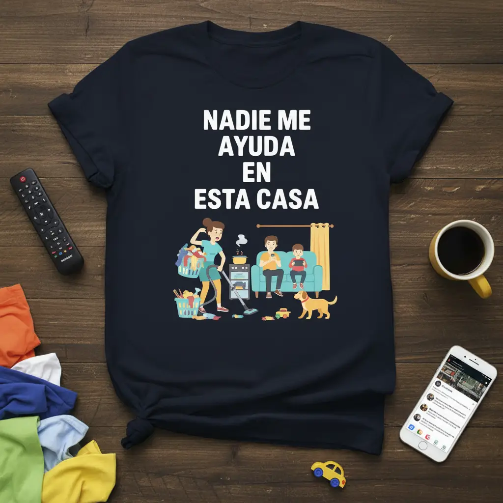 Nadie Me Ayuda En Esta Casa Funny Mom T-Shirt