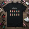 Nails Nail Shapes Chart T-Shirt featuring ten different nail shapes like oval, almond, square, and stiletto, with "Nails" text at