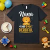 Nana of MR ONE DERDFUL first birthday t-shirt with a cute lion wearing a crown and playful text
