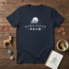 Nara Japan 奈良公園 Kōen t-shirt design with a deer, torii gate, mountains, and moon