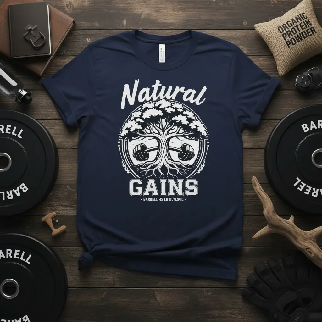 Natural Gains Barbell 45 Lb Olycpic T-Shirt