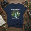 NATURE'S EMBRACE Wild & Free Spirit t-shirt with a circular forest and river graphic