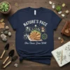 NATURE'S PACE Slow Down Grow Wild t-shirt with snail and floral design
