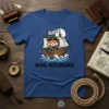 Naval Merchande Shellback t-shirt featuring a cartoon pirate red panda on a ship, with waves and a moon, and the