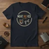 Neat No Ice Est 1984 t-shirt design with a glass of whiskey and ice bucket graphic