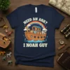 Need an Ark? I Noah Guy t-shirt design with Noah's Ark and various animals under a rainbow