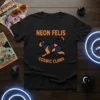 NEON FELIS COSMIC CLAWS stylish graphic design printed on comfortable cotton t-shirt