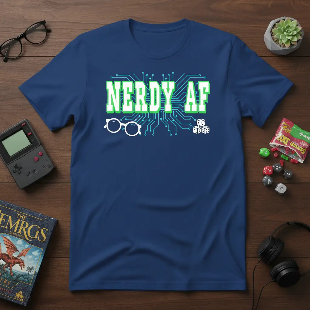 Nerdy Af T-Shirt Funny Geek Gift for Tech Lovers