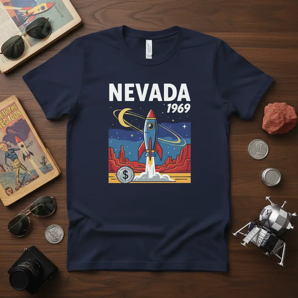 Nevada 1969 Rocket Launch T-Shirt Space Exploration Gift