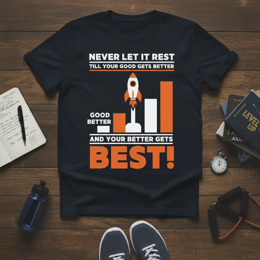 Never Let It Rest Quote T-Shirt Motivational Success Gift
