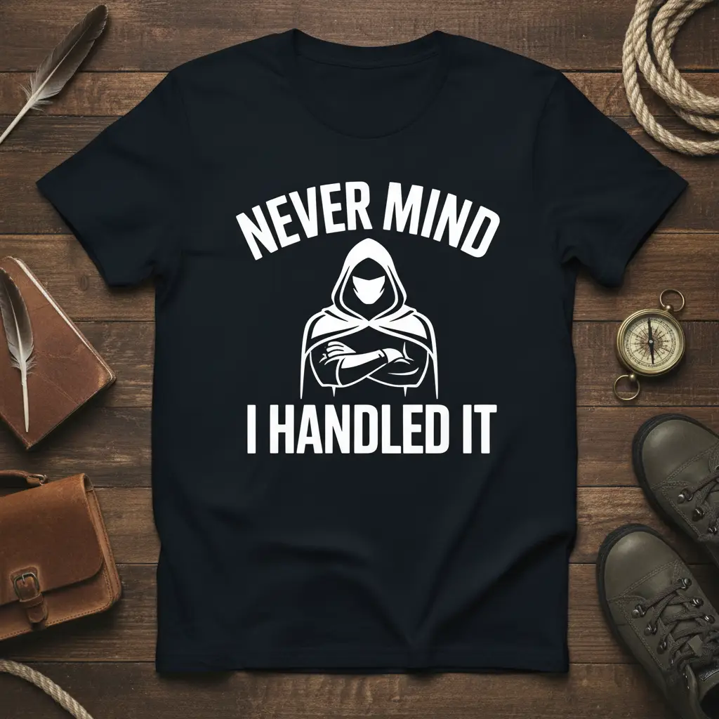 Never Mind I Handled It T-Shirt Funny Sarcastic Quote Gift
