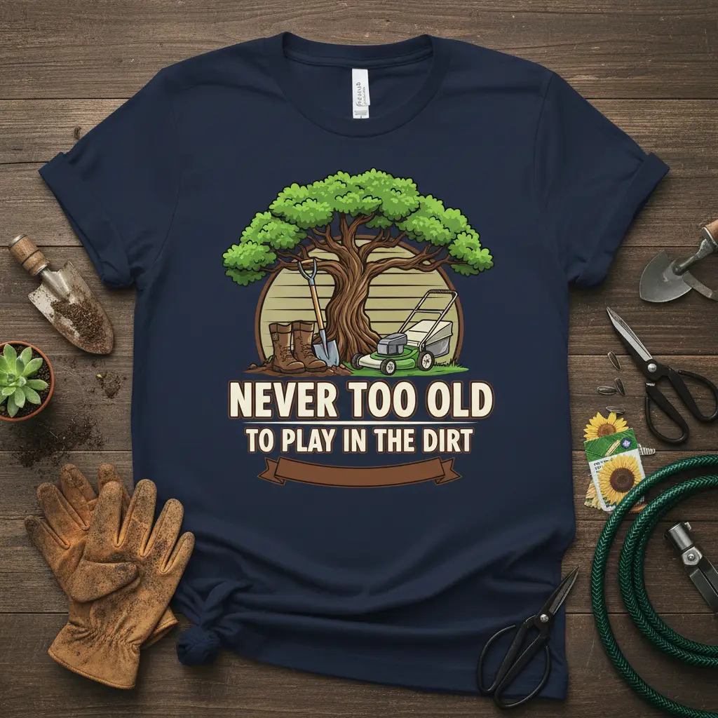 Never Too Old to Play in the Dirt Gardening T-Shirt