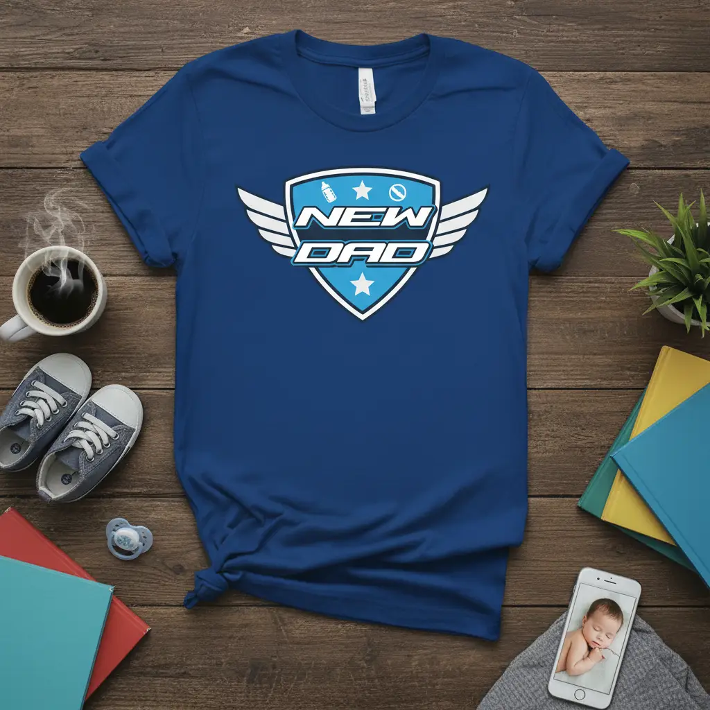 New Dad Shield T-Shirt First Time Father Gift Idea