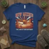 New Mexico The Land of Enchantment t-shirt design with a running roadrunner and desert scenery