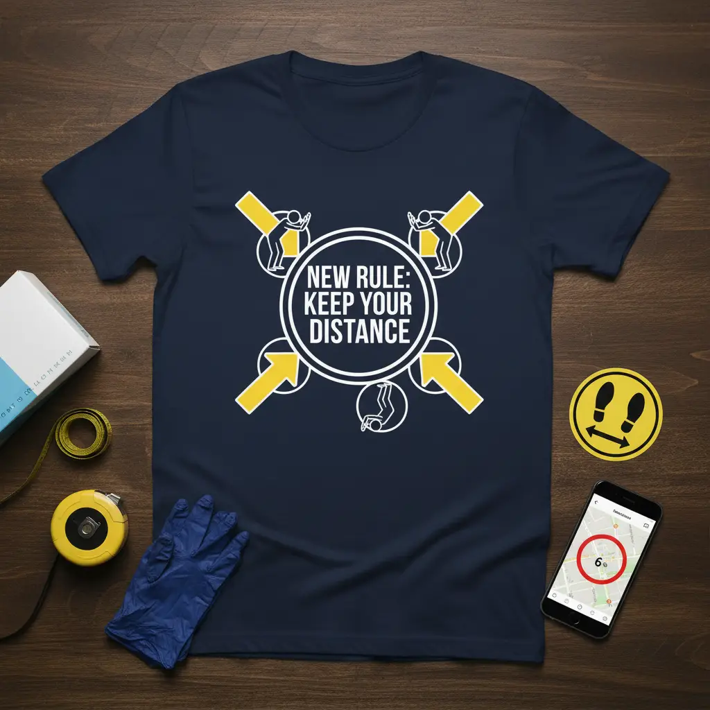 New Rule Keep Your Distance Funny Social Distancing Tee