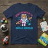 Newest Member of the Broken Arm Club t-shirt with a cute astronaut bear floating in space with a broken arm