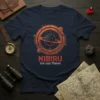 Navy t-shirt featuring the "Nibiru the lost Planet" text with a stylized planet and gears graphic