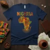 Nigeria Map Kente Fabric creative graphic design printed on comfortable cotton t-shirt