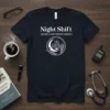 Night Shift We're A Different Breed t-shirt with hospital and DNA graphic