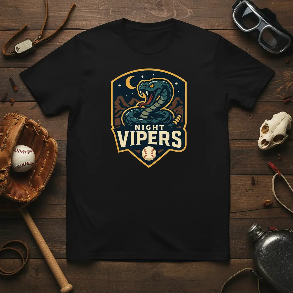 Night Vipers Baseball Team T-Shirt Unique Fan Gift