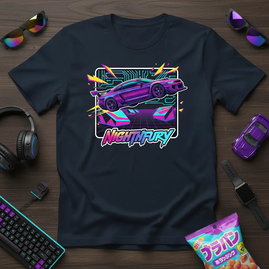 Nightfury Cyberpunk Racing Car T-Shirt for Enthusiasts