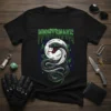 Nightsnake graphic t-shirt with a black snake, moon, and green lightning details