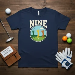 Nine Golf T-Shirt eye-catching graphic design printed on comfortable cotton t-shirt