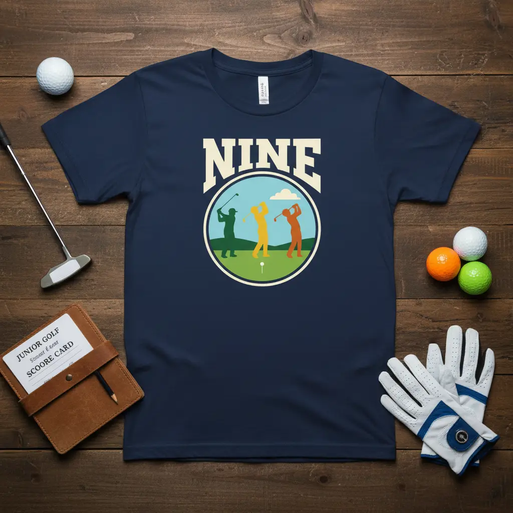 Nine Golf T-Shirt Birthday Gift for Junior Golfers