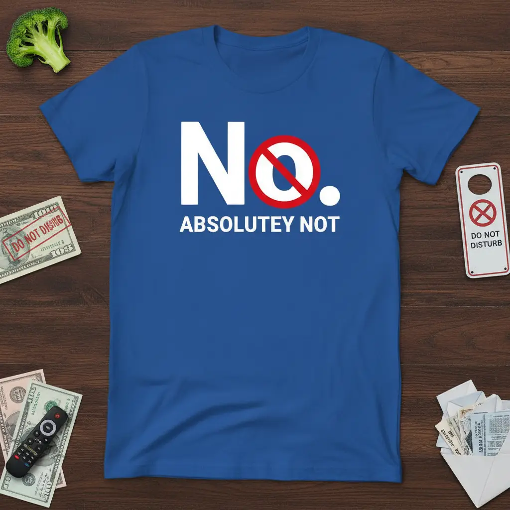 No Absolutely Not Funny Sarcastic Statement T-Shirt