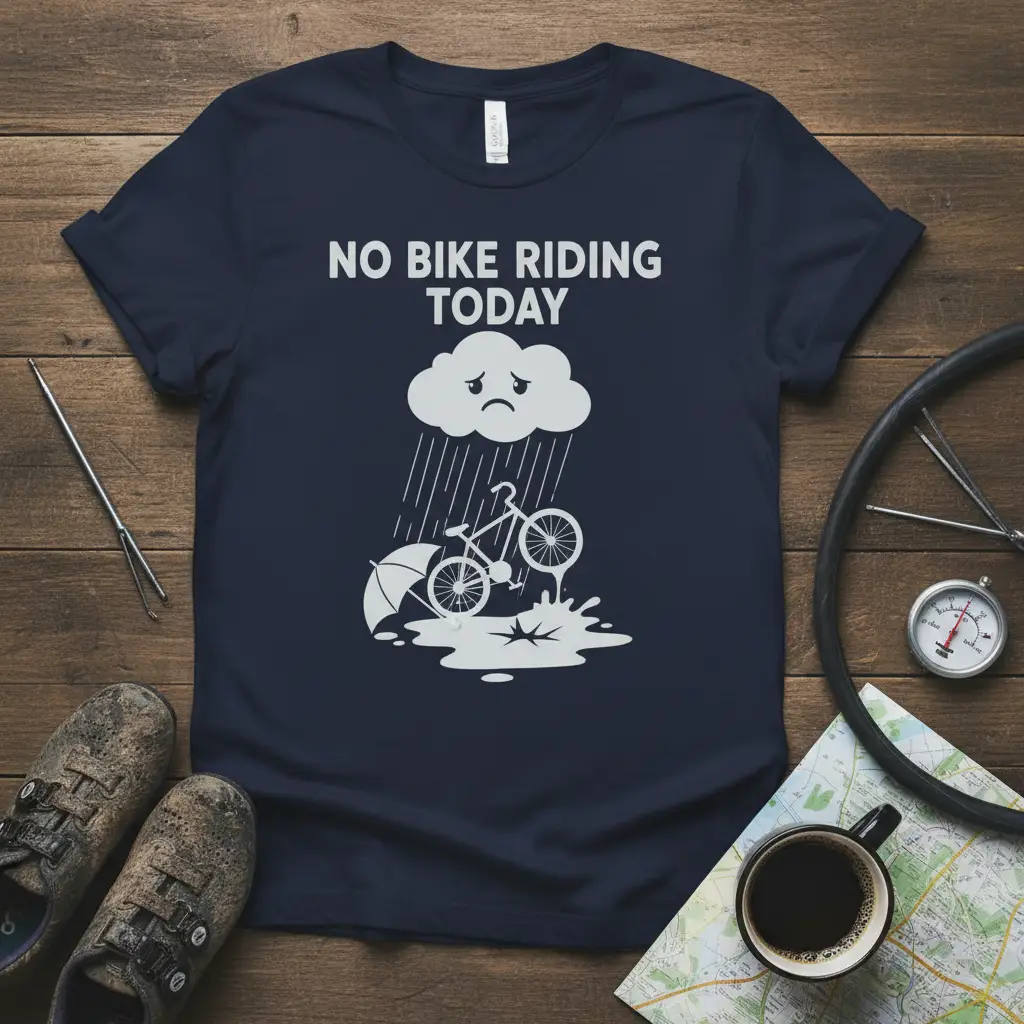 No Bike Riding Today Funny Cyclist T-Shirt Rainy Day Gift