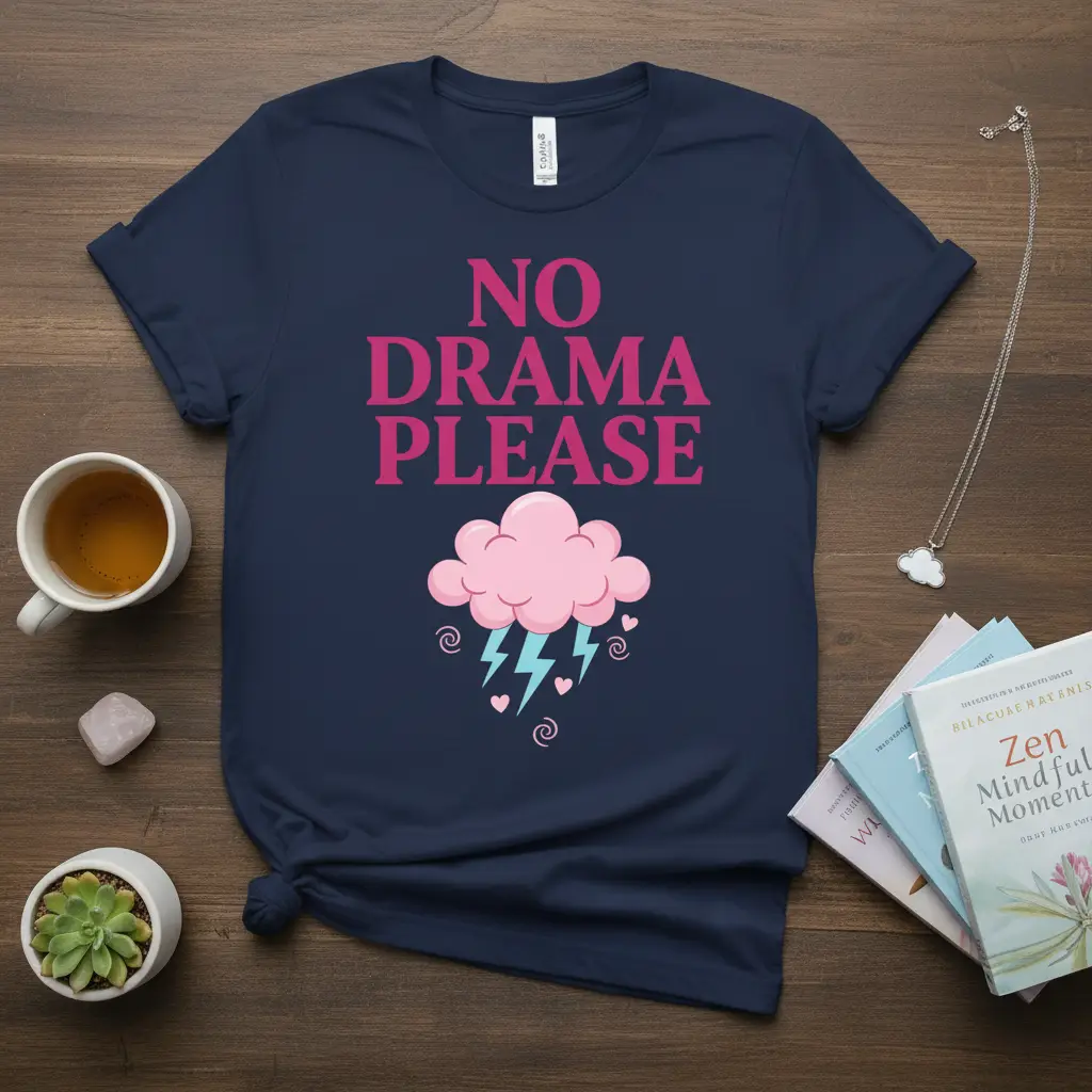 No Drama Please Quote T-Shirt Funny Sarcastic Gift