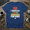 Funny "NO I WON'T FIX COMPUTER FOR FREE" quote t-shirt with computer graphics and dollar sign