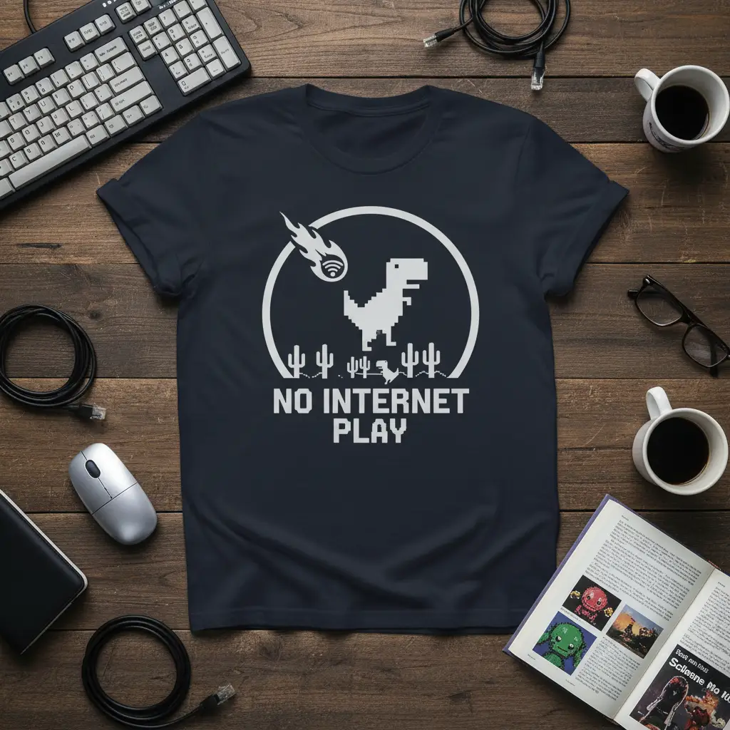 No Internet Play Retro Gamer T-Shirt Fun Gift Idea