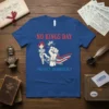 No Kings Day Protect Democracy graphic tee with a fist holding a torch and a crown, featuring red, white, and