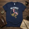 No Kings T-Shirt with an American flag eagle graphic and broken crowns, navy blue tee