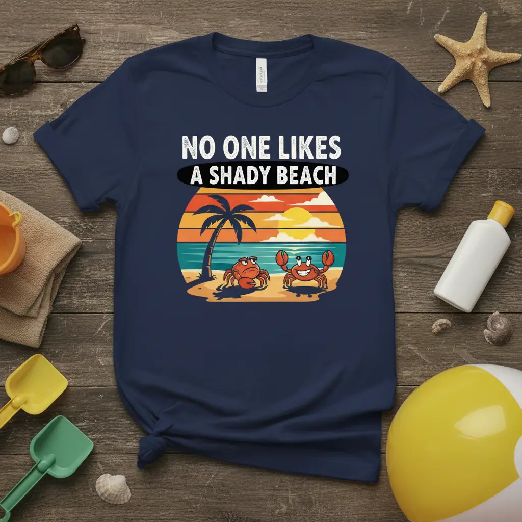 No One Likes a Shady Beach Funny Crab T-Shirt Summer Fun