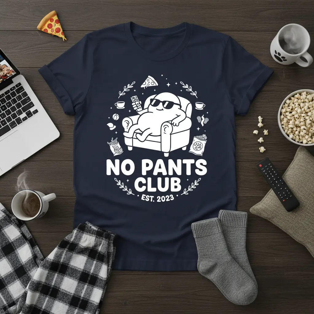No Pants Club Est. 2023 Funny Lounge Wear T-Shirt