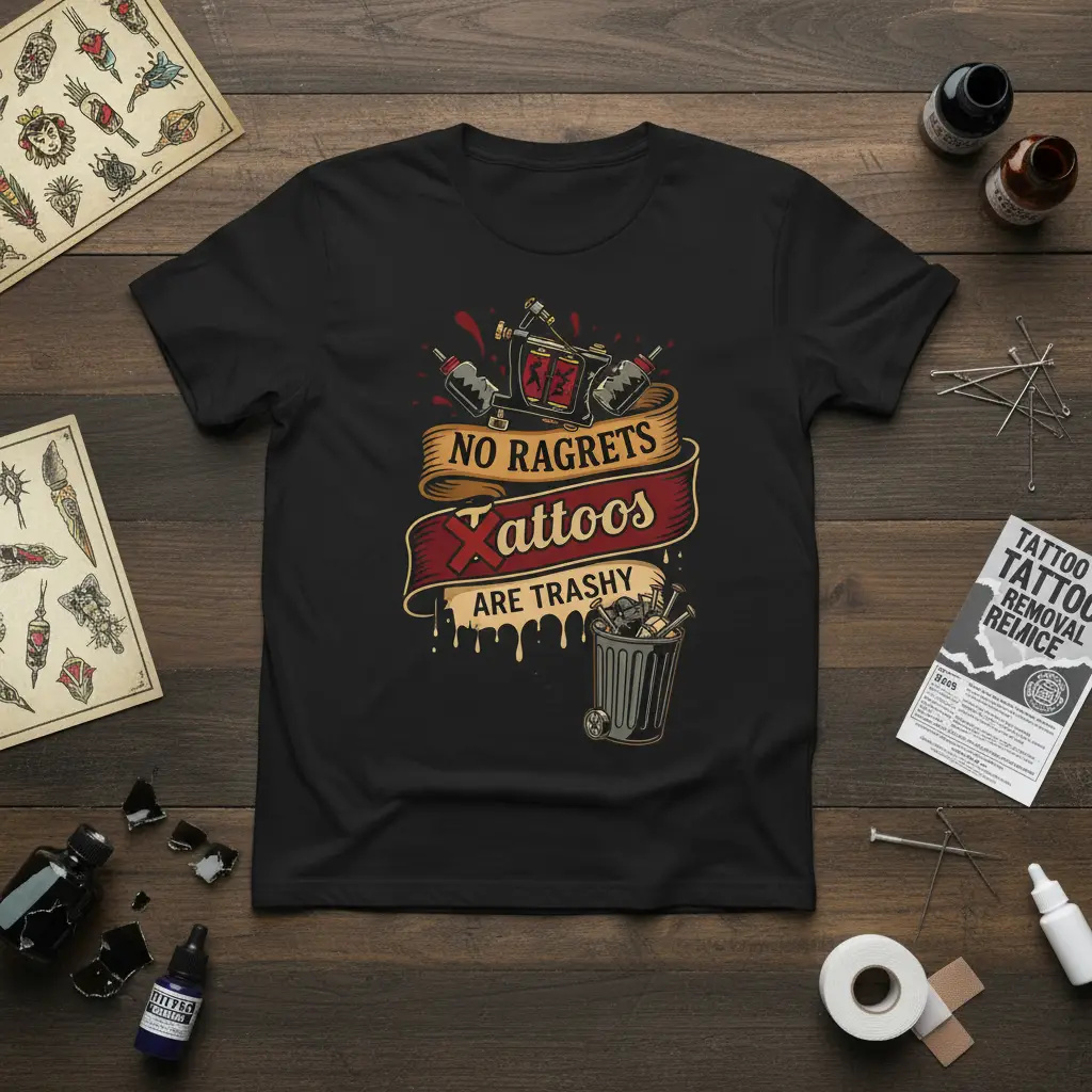 No Ragrets Xattoos Are Trashy Funny Tattoo Lover Shirt T-Shirt