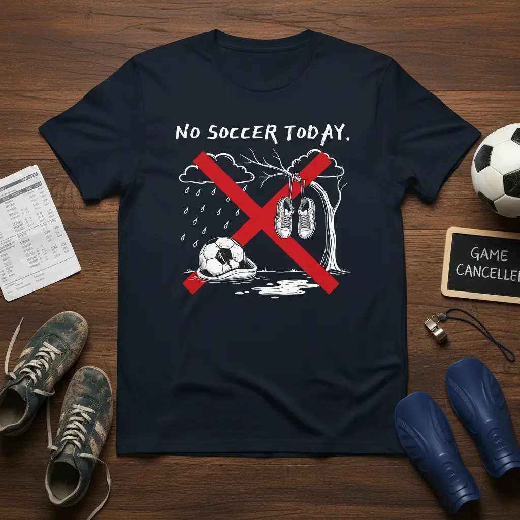 No Soccer Today Game Cancelled T-Shirt Funny Soccer Gift