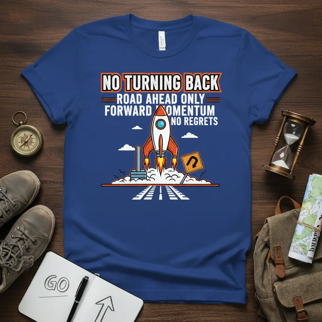 No Turning Back Road Ahead Only Forward Momentum T-Shirt