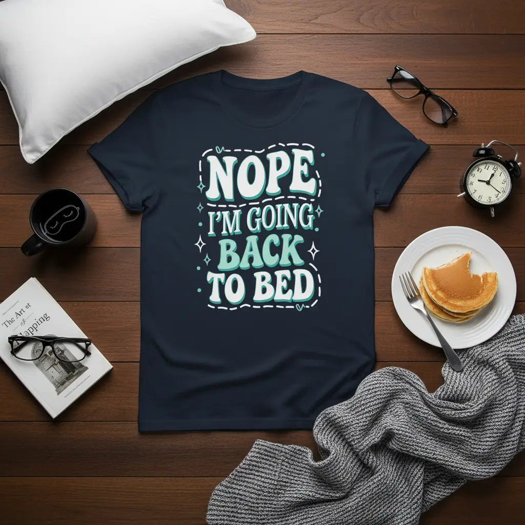 Nope I’m Going Back to Bed Funny Quote T-Shirt
