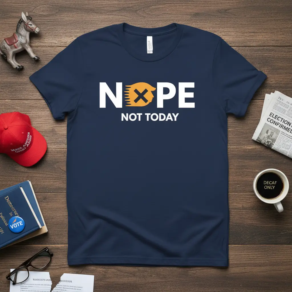 Nope Not Today Political Statement T-Shirt Funny Gift