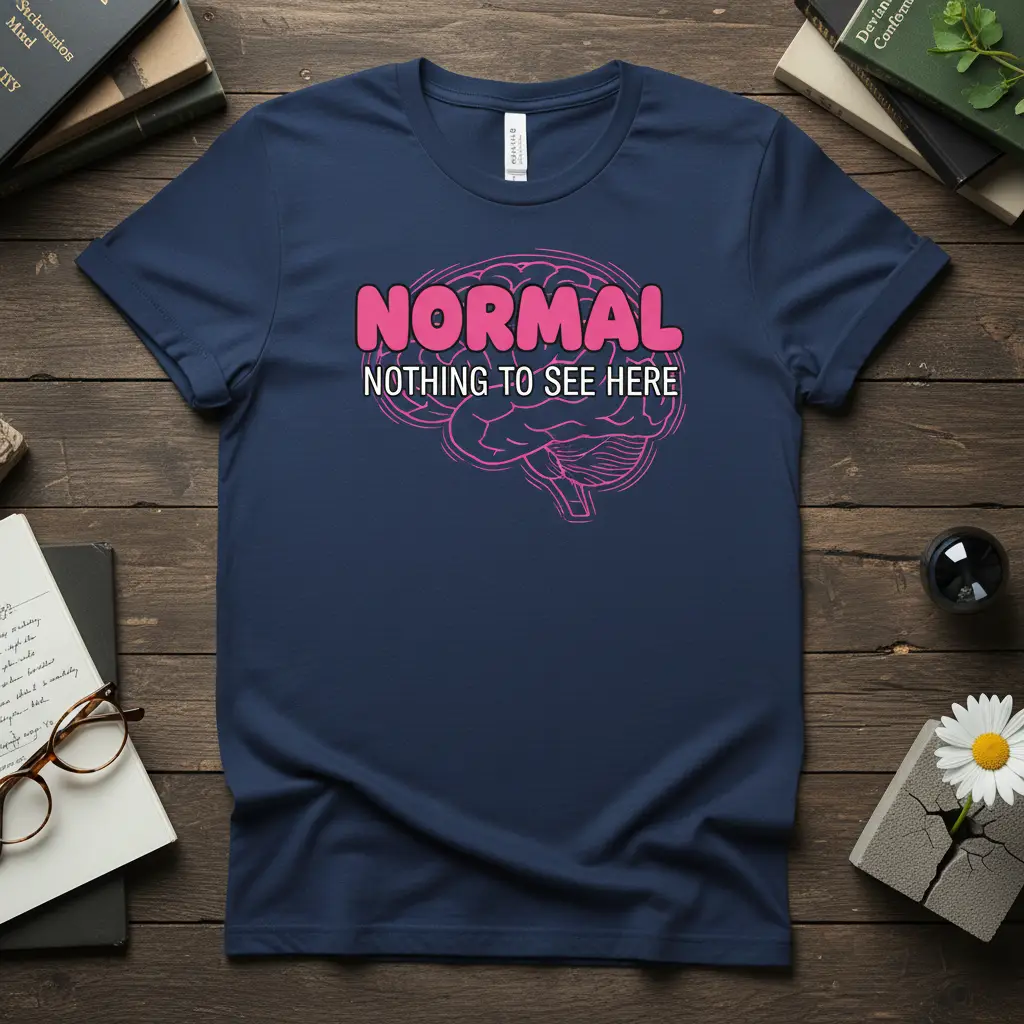 Normal Nothing to See Here Brain T-Shirt Funny Quote