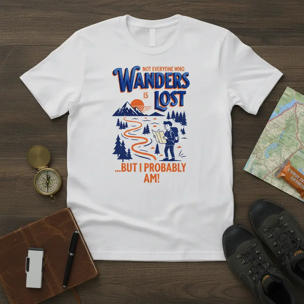 Not Everyone Who Wanders Is Lost T-Shirt Funny Hiking Quote Gift