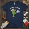Not Now Partner My Tummy Hurts T-Shirt featuring a sad cowboy cactus graphic and white text