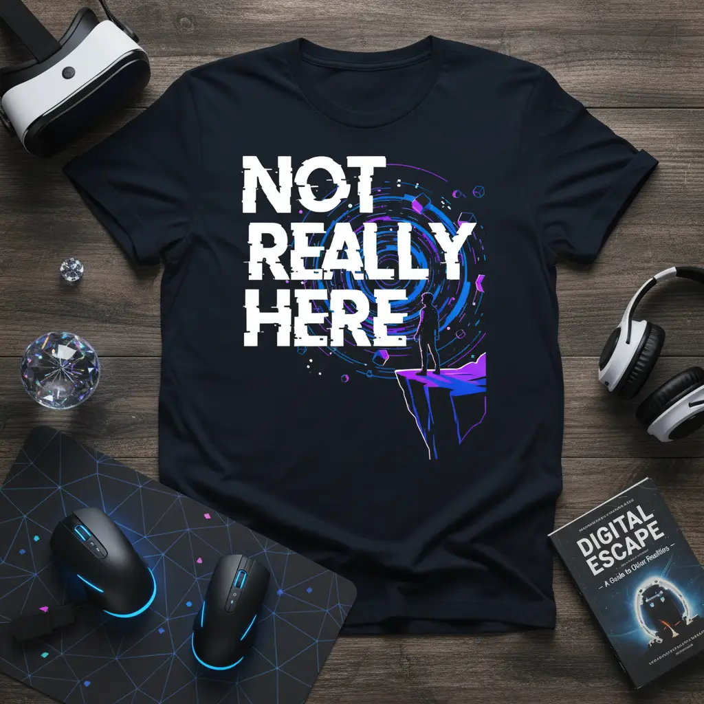 Not Really Here T-Shirt Gamer Vr Tech Gift